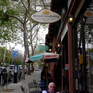 The Brewed Awakening, a Berkeley coffee shop where we started each day